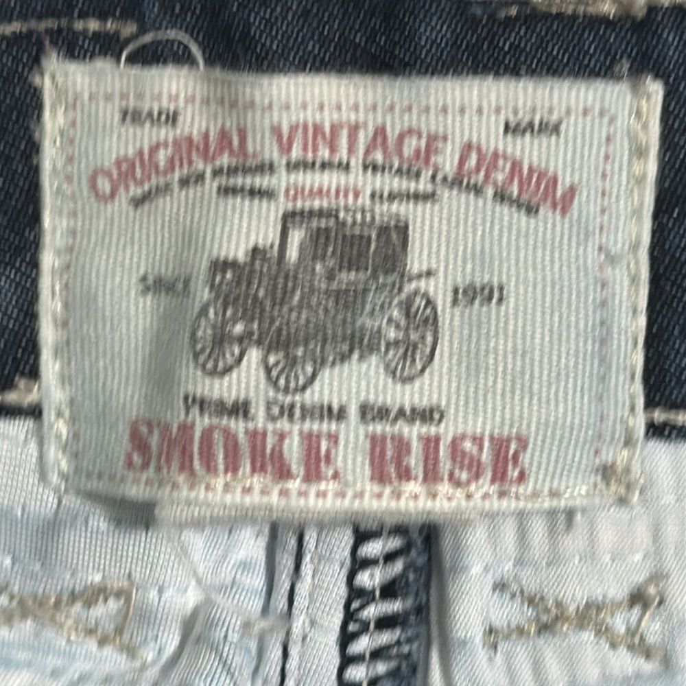 Smoke Rise Original Vintage Denim Men's Distressed Washed Blue Jeans Size 34 - Picture 6 of 6